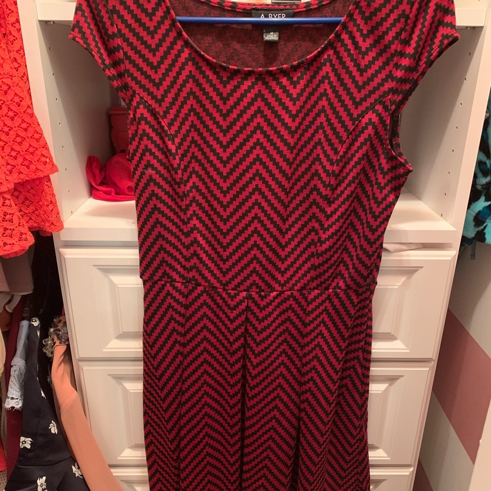 Red and black dress
